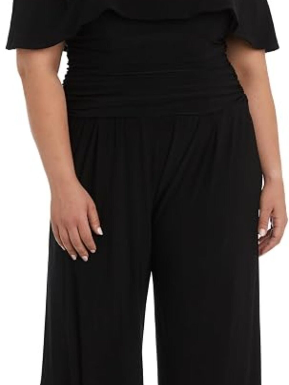 โจ R&M Richards Black Rhinestone Strap Cold Shoulder Jumpsuit Size 8 NWT - Picture 5 of 6